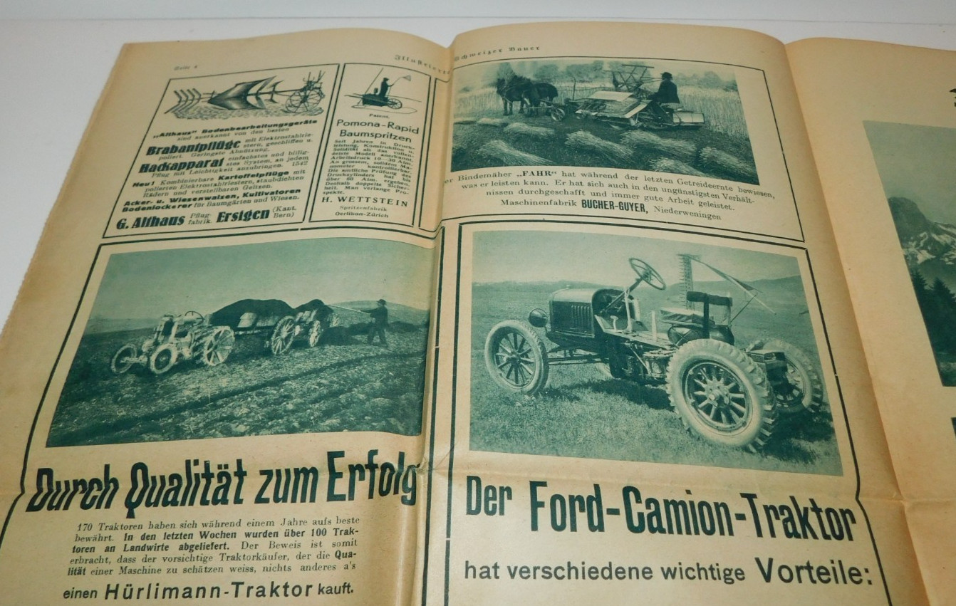 VINTAGE 1920&rsquo;S SWISS CATTLE PAMPHLETS & 1931 SCHWEIZER BAUER PAPER TRACTOR ADS