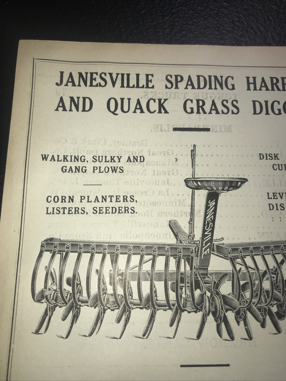 1908 Janesville Farm Implement Advertising – Wisconsin & Minneapolis