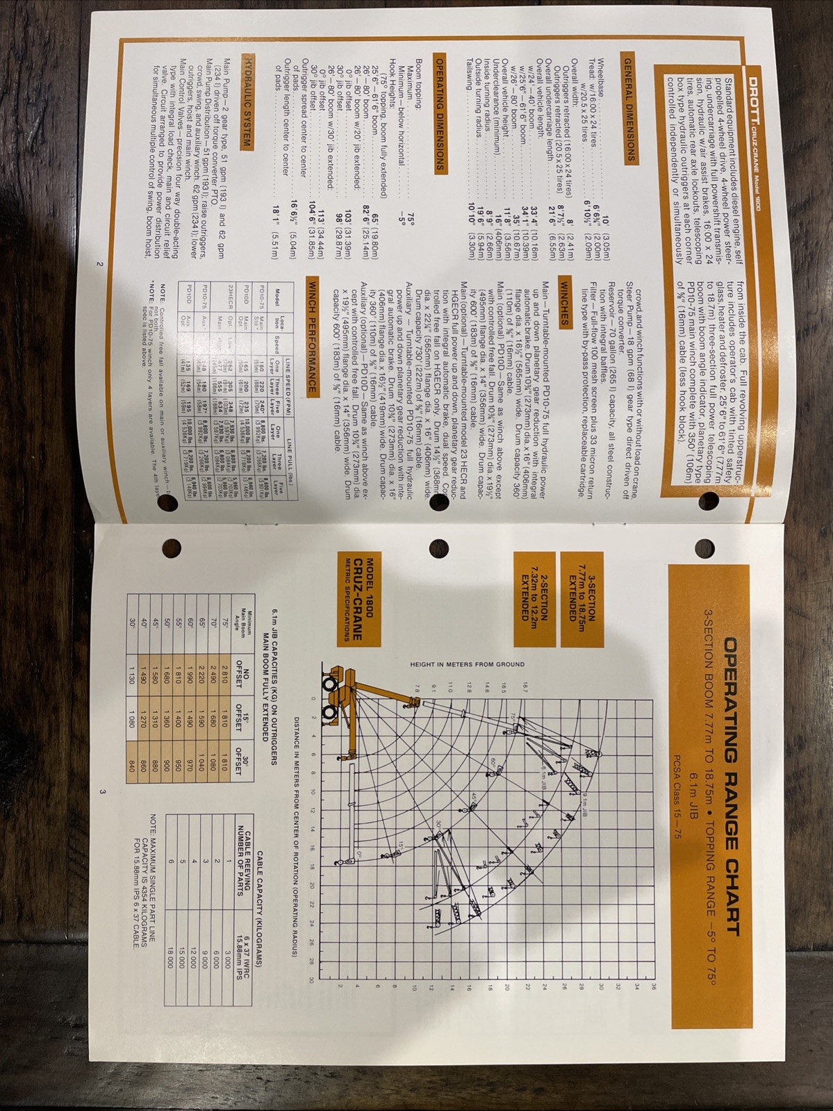 Drott Cruz-Crane Model 1800 Brochure ‘75