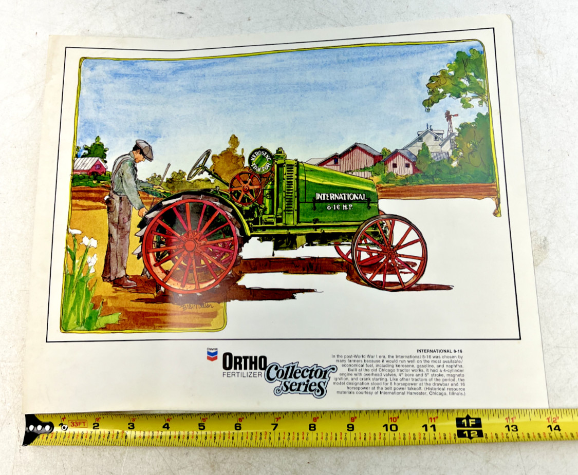 Vintage Ortho Fertilizer Collector Series International 8-16 Tractor Print No. 2