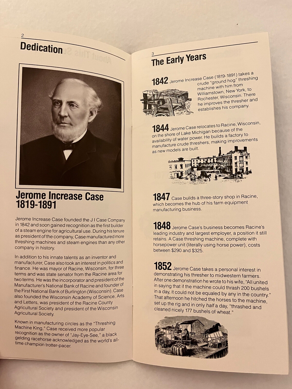 JI CASE HISTORICAL SUMMARY BOOKLET 🌺
