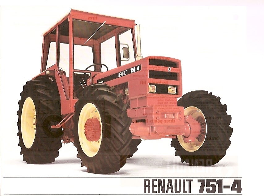 Farm Tractor Brochure Data Sheet – Renault – 751-4 – c1971 (France) (FB192)