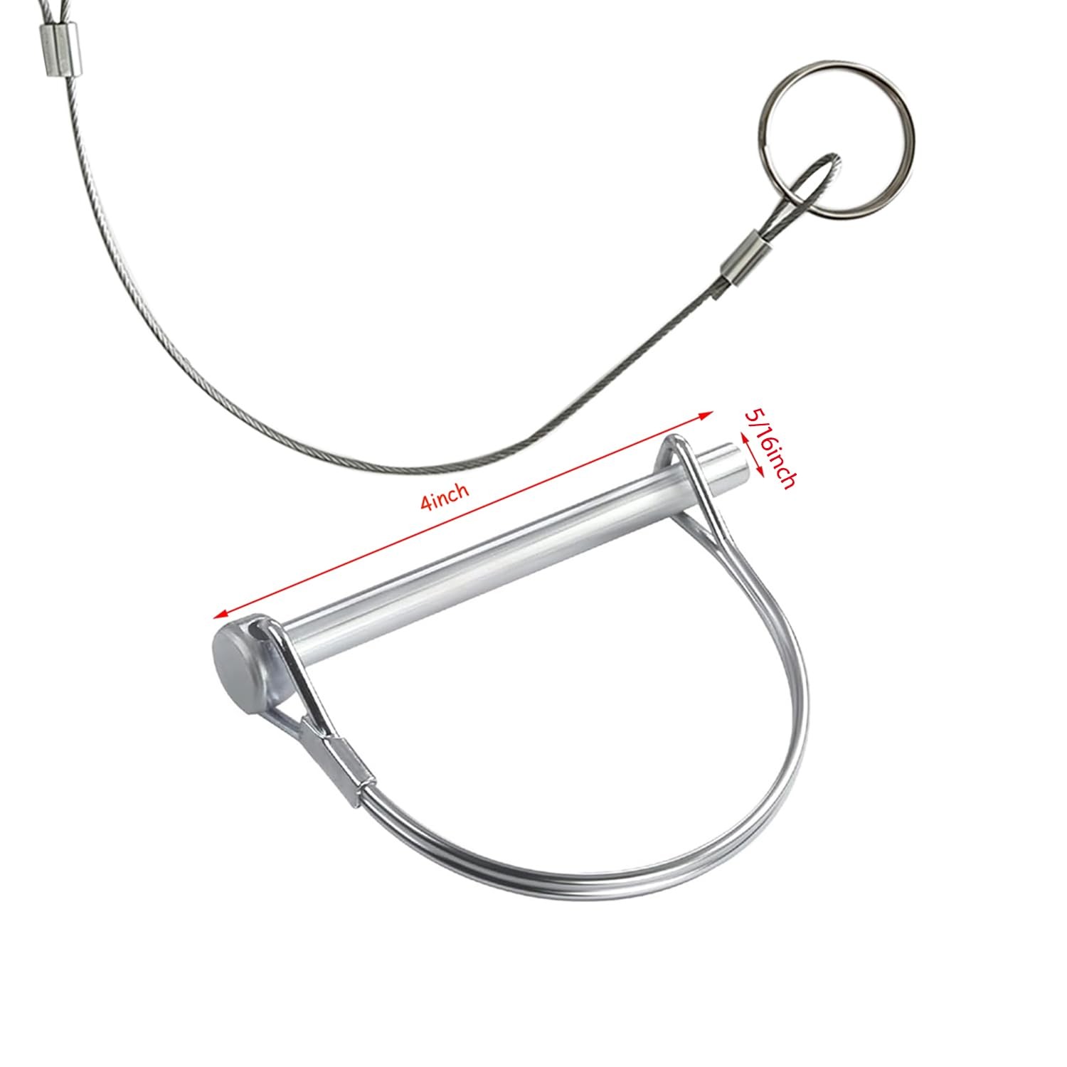Sunnyway 2 Pack 5/16in Trailer Hitch Pin 4 Inch Cable