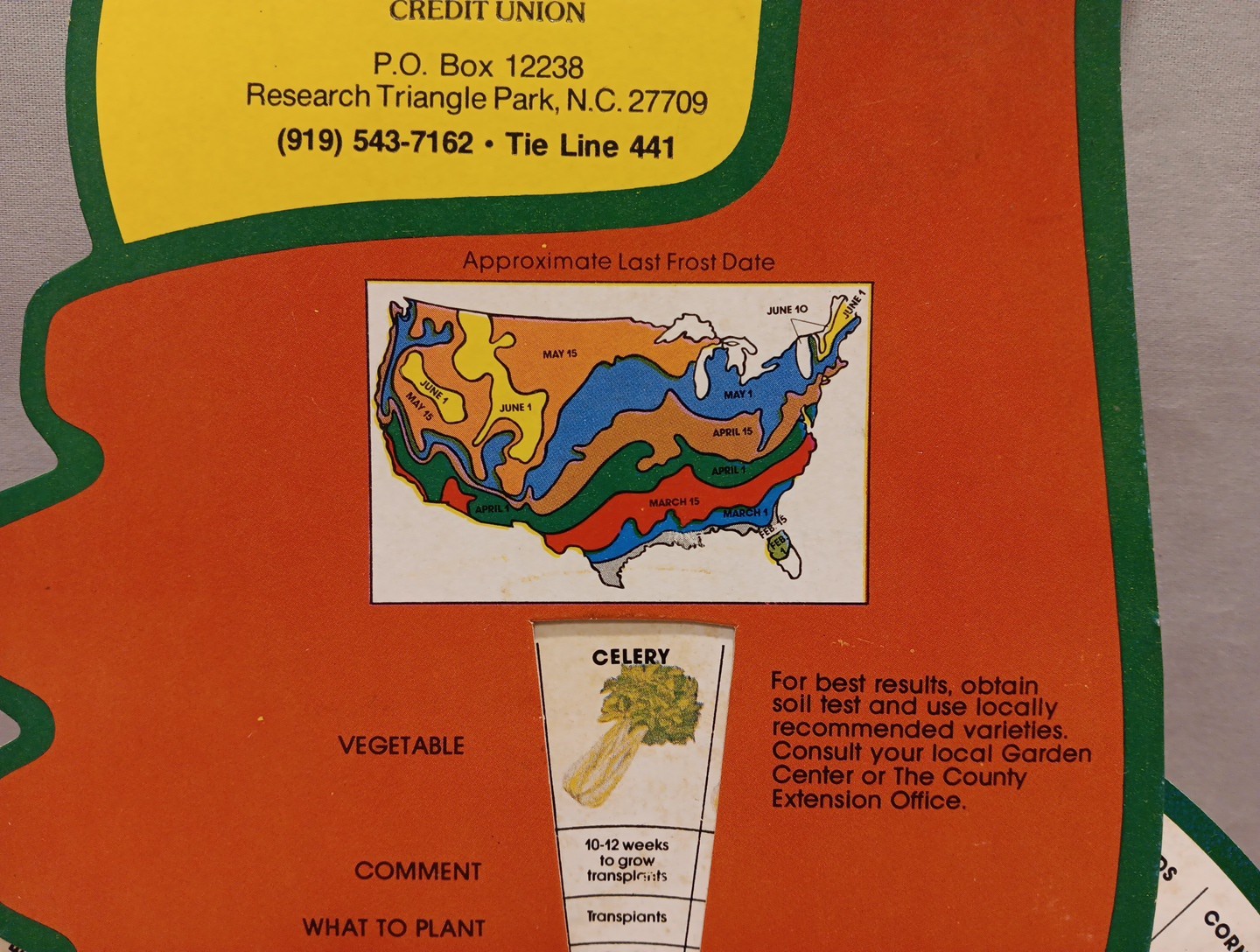 Vintage 1975 Dr Goddards Vegetable Wheel IBM Coastal Employee Credit Union