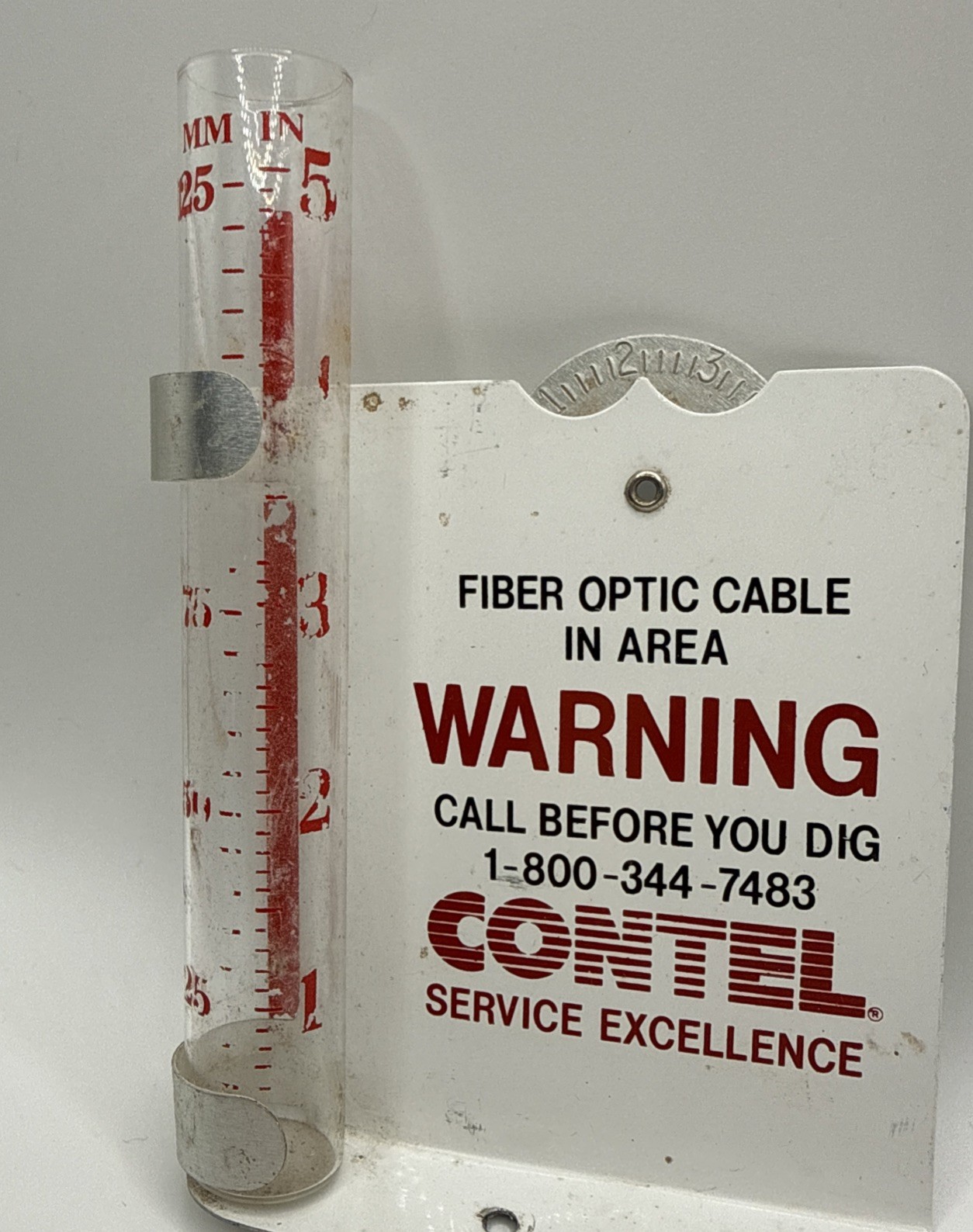 CONTEL Vintage Rain Gauge and 6ft Tape Measure