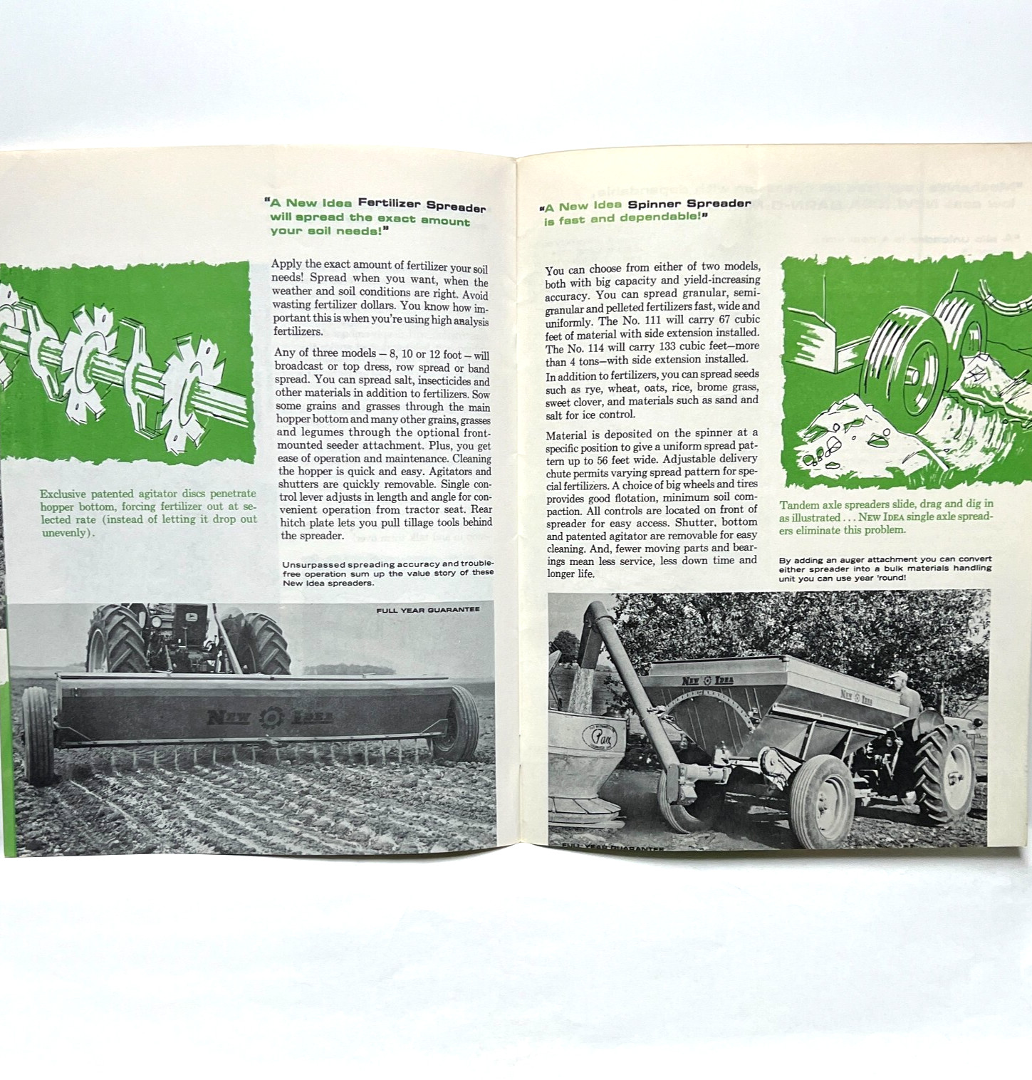 Vintage Avco New Idea Farm Equipment Tractor Hay Tools Folded Sales Brochure
