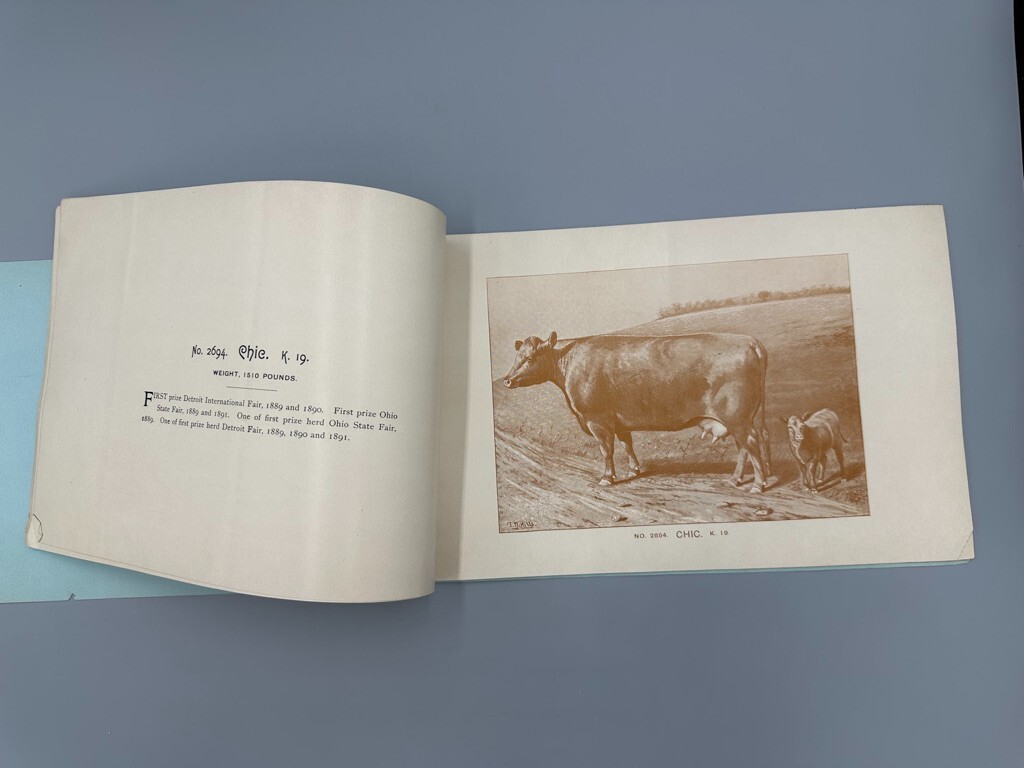 1892 RED POLLED CATTLE Farm Advertising Illustrated HERD BOOK Delaware Ohio