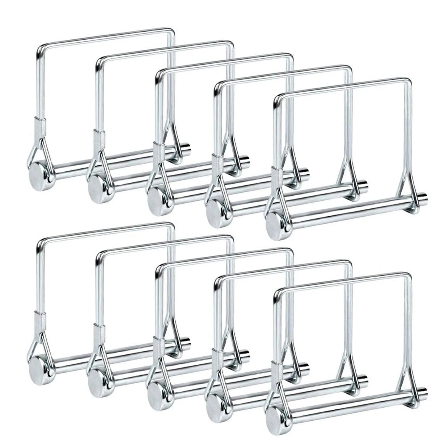 10 Pack Heavy Duty 1/4×4 Inch Trailer Coupler Pin Wire Lock Pin PTO Shaft Hit…