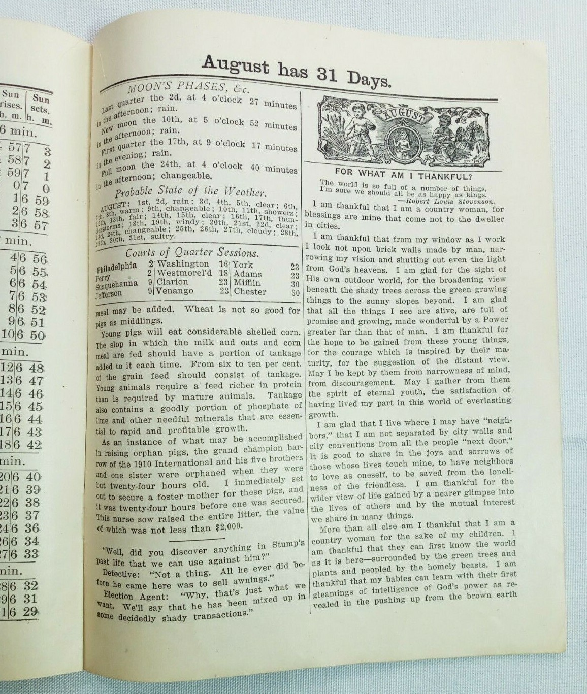 Vintage 1915 John Bear Baer&rsquo;s Agricultural Almanac Lancaster PA Antique Farmers