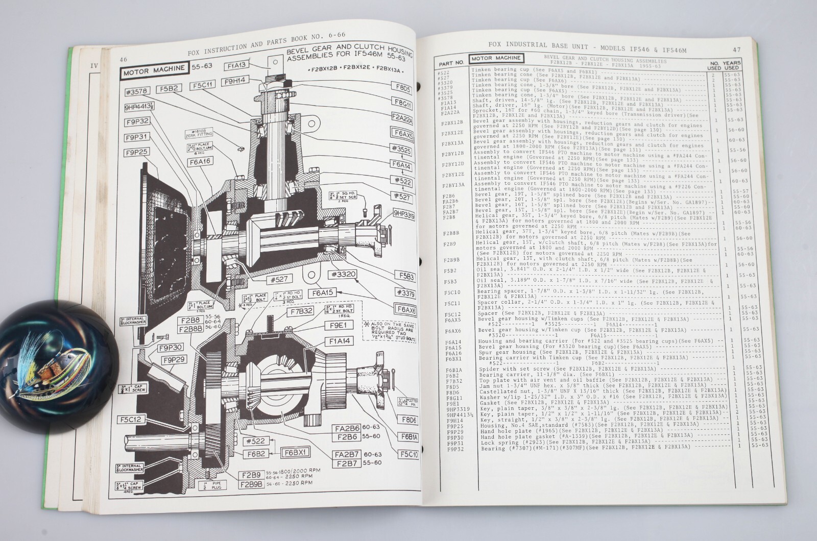 1967 Fox Industrial Forage Harvester Instruction and Parts Booklet Appleton WI
