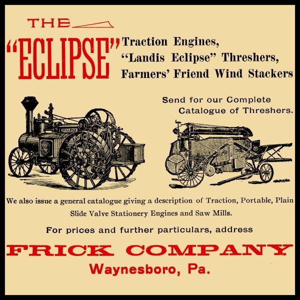 1898 Frick Eclipse Traction Engines NEW Metal Sign: 12×12&Prime; Square Shape