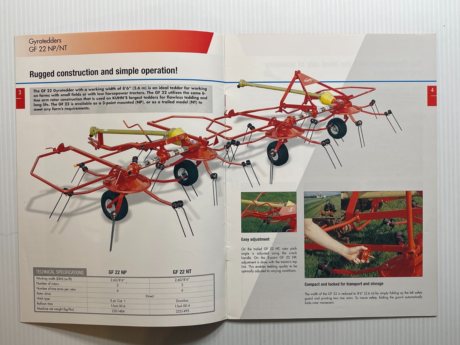 KUHN – GF Gyrotedders (Two & Four Rotor Models) – Sales Brochure *Original 2006*