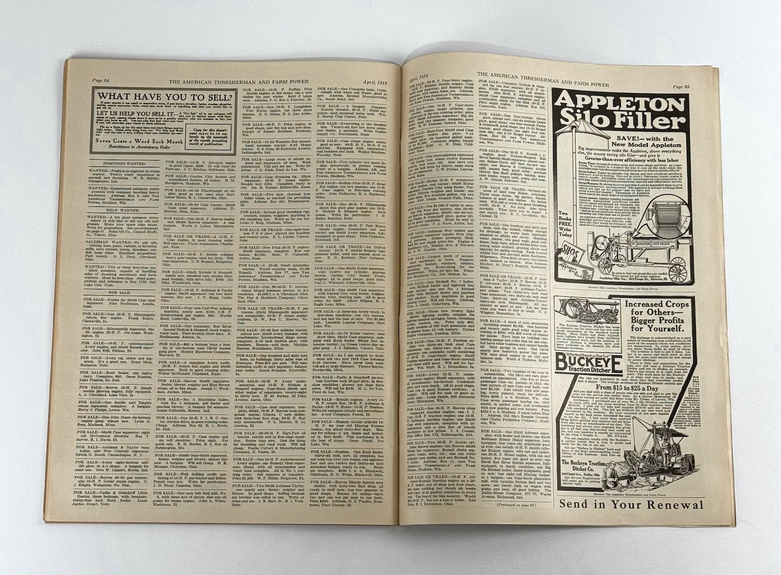The American Thresherman & Farm Power MAGAZINE April 1918 MADISON, WIS.