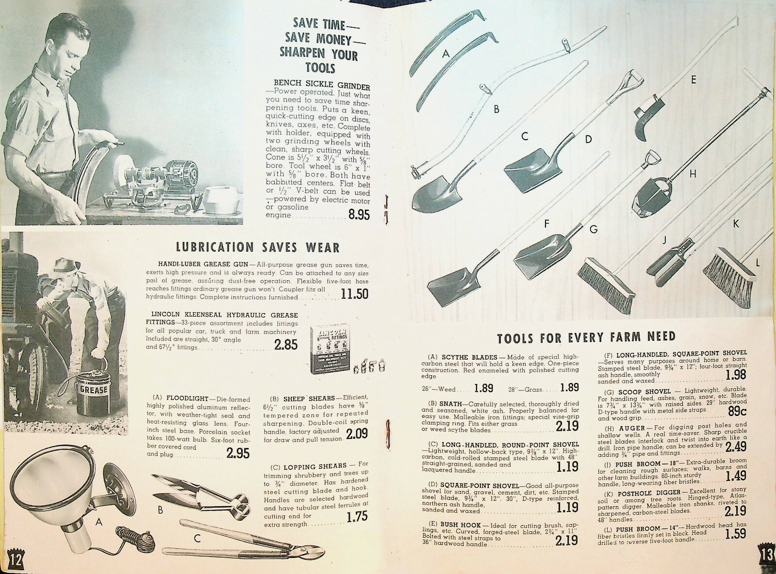 Firestone Farm Supplies Catalog Spring & Summer 1946 Shovels Feeders Cans Cases