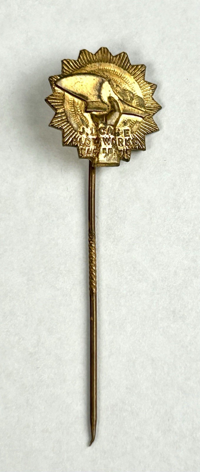 Vintage JI J I Case Plow Works Farming Farm Plowing Equipment Stick Pin Pinback