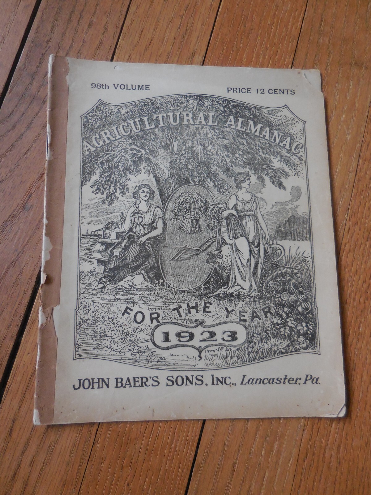 2 Vintage Agricultural Almanacs, Lancaster, PA 1923, 1926, John Baer&rsquo;s Sons