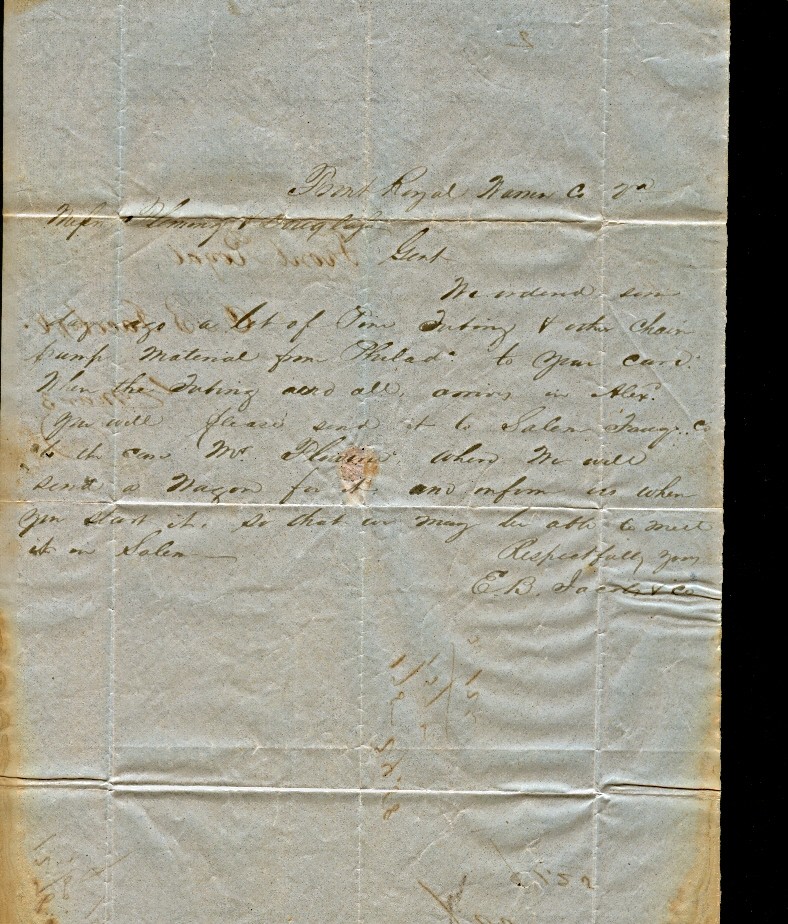 « FRONT ROYAL Va. » Black CDS & manuscript « Paid 3 » on mid-1850s folded letter
