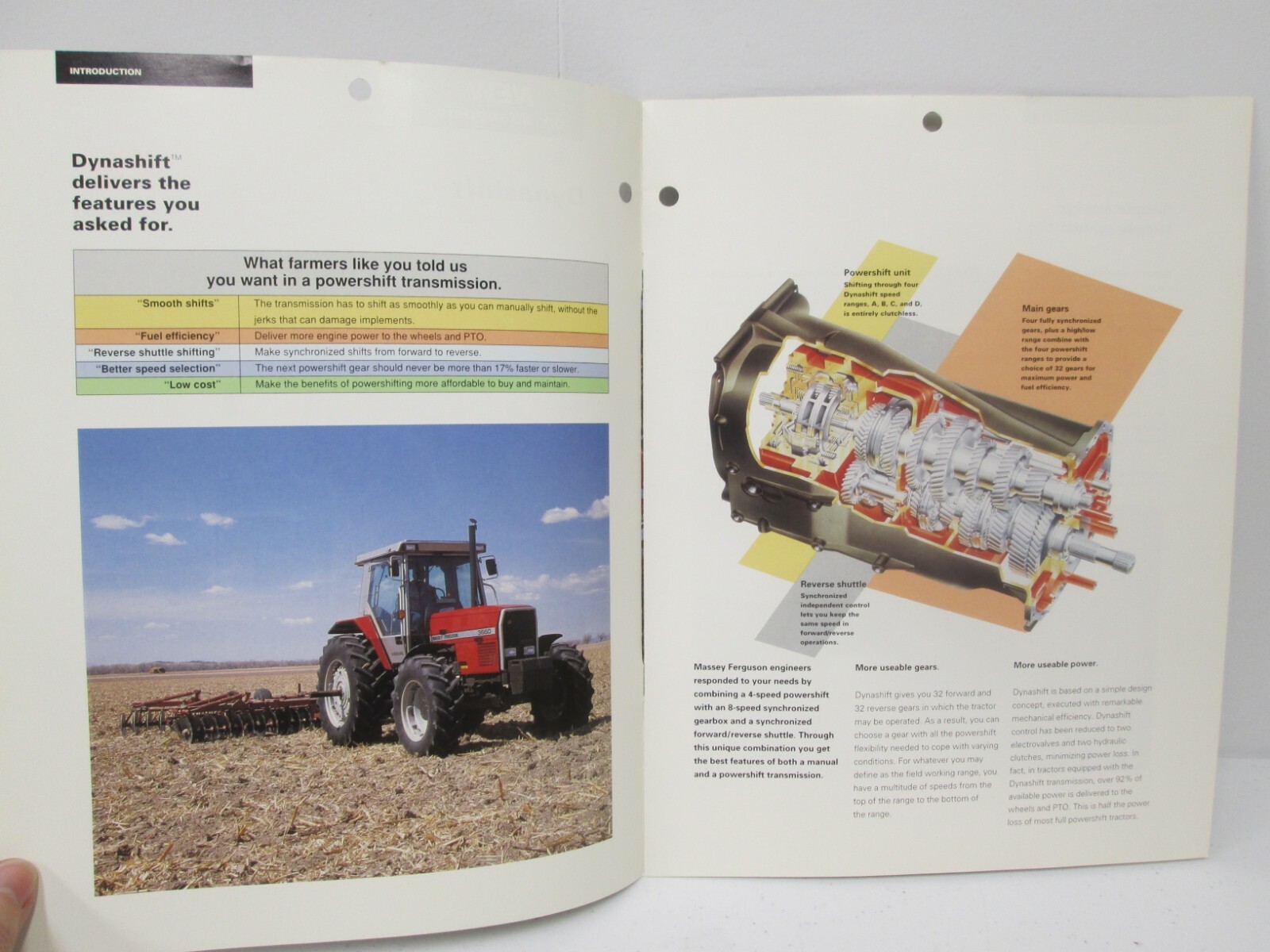 Massey Ferguson Dynashift Transmission for MF 3600 Series Tractors Brochure 1993