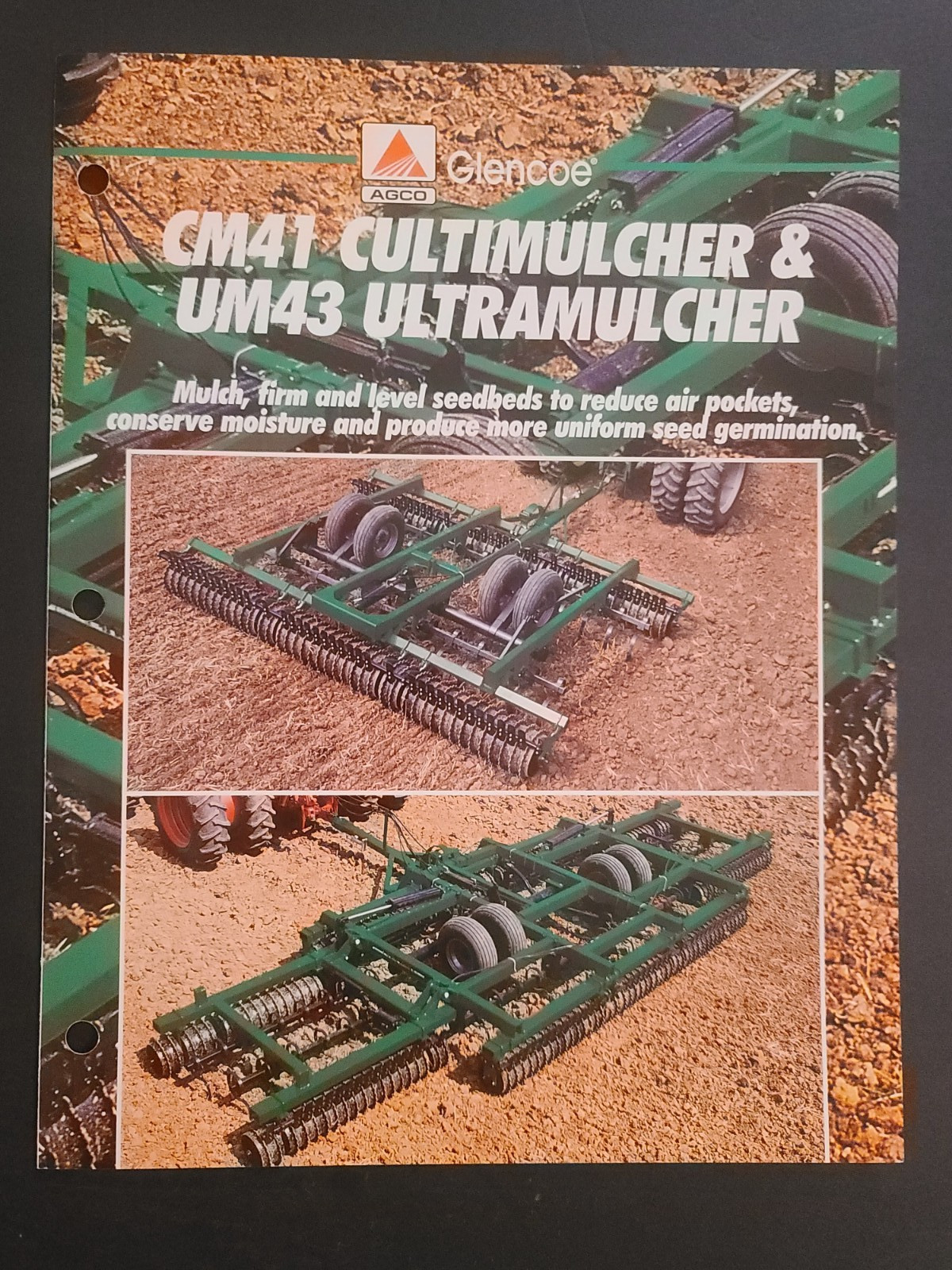 Vintage Agco Glencoe CM41 Cultmulcer & UM43 Ultramulcher Brochure