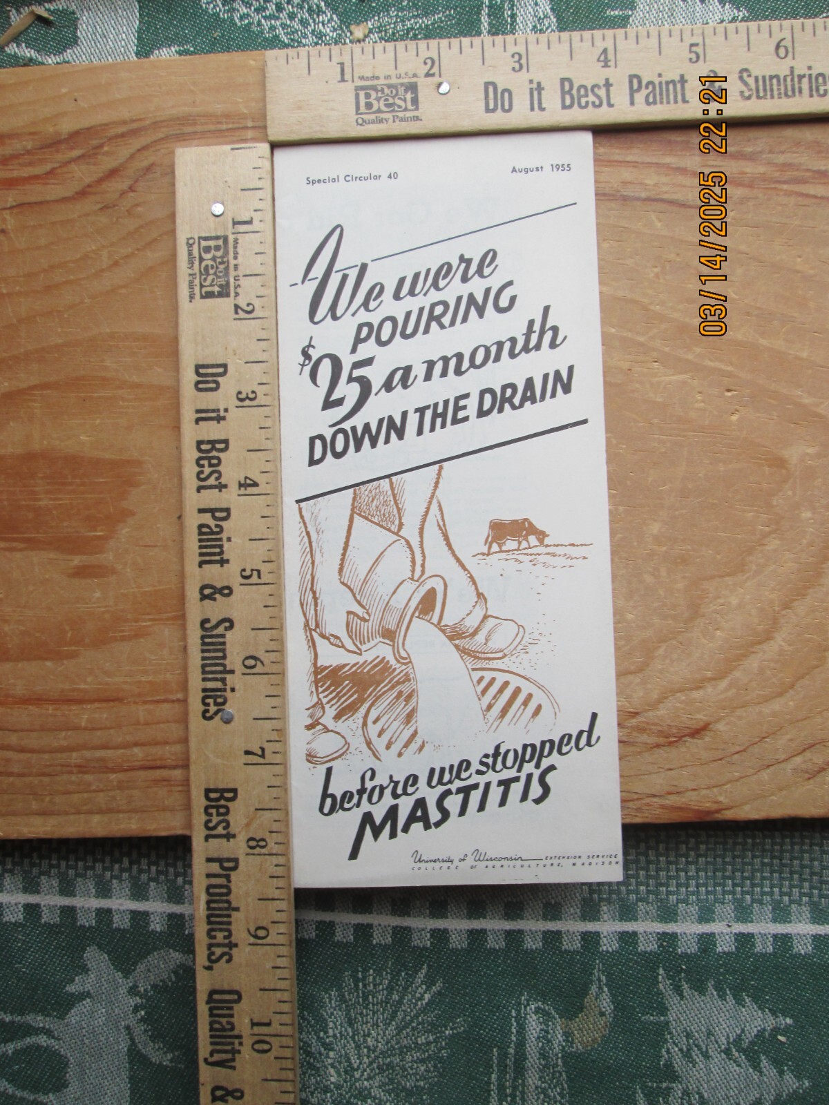 before we stop mastitis in milk cows university of Wis brochure 1955