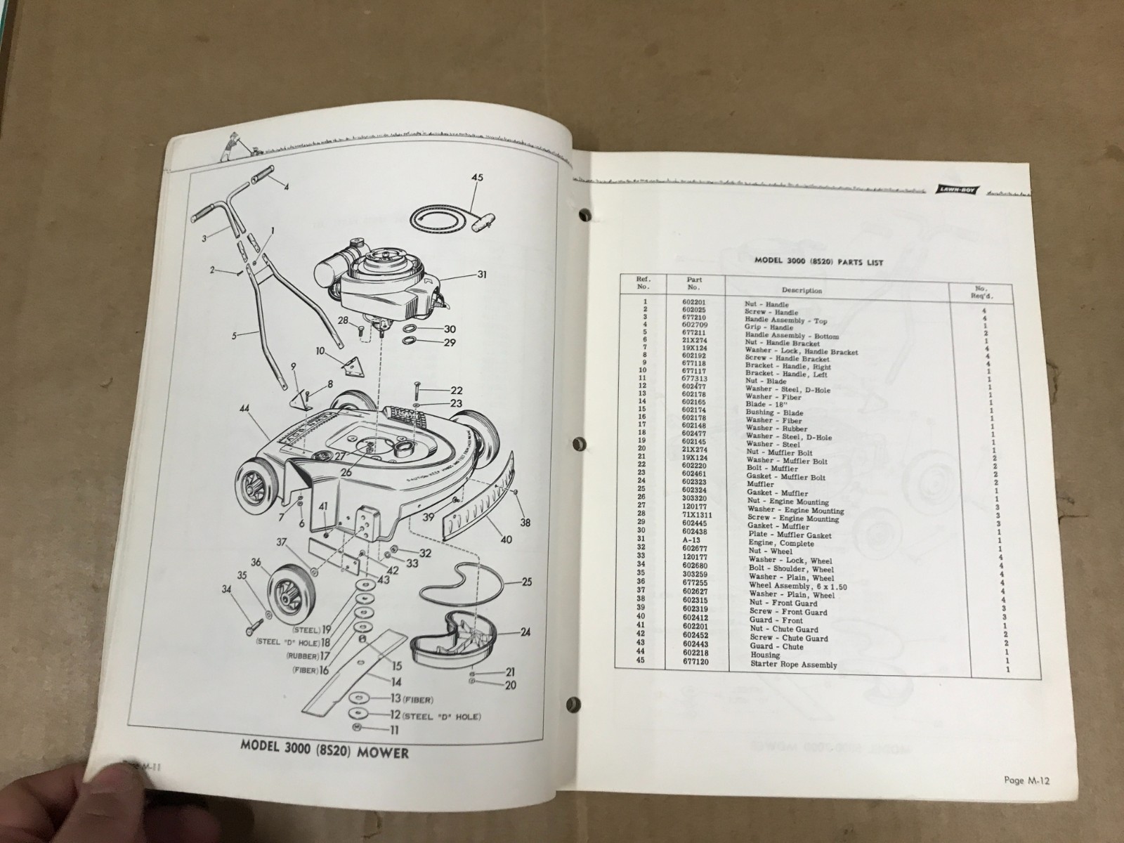 Vintage Lawn Boy Illustrated Parts List – Mowers & Engines – 1957