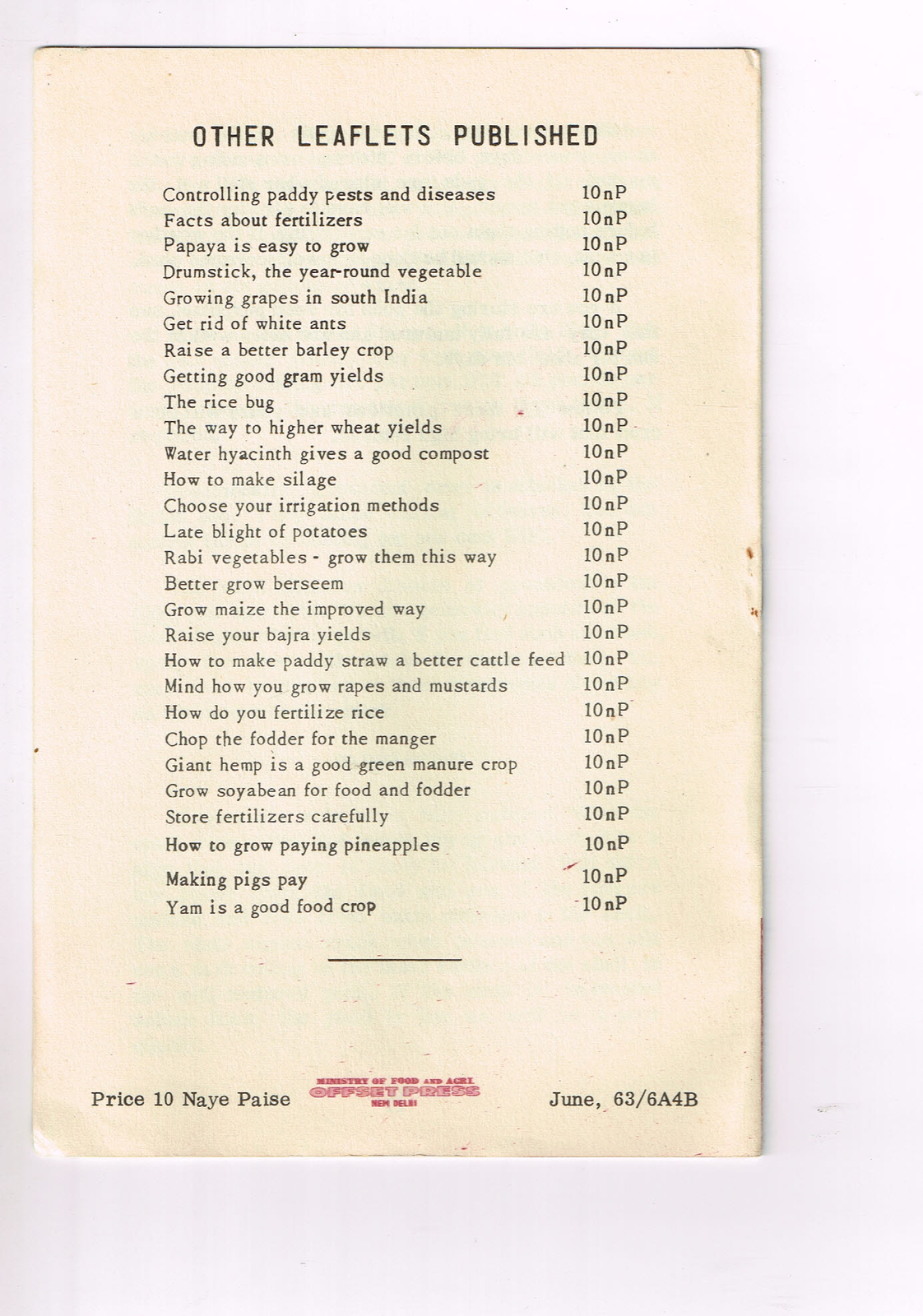 Vintage 1960s Farm Brochure India New Delhi Better Practices for Groundnut