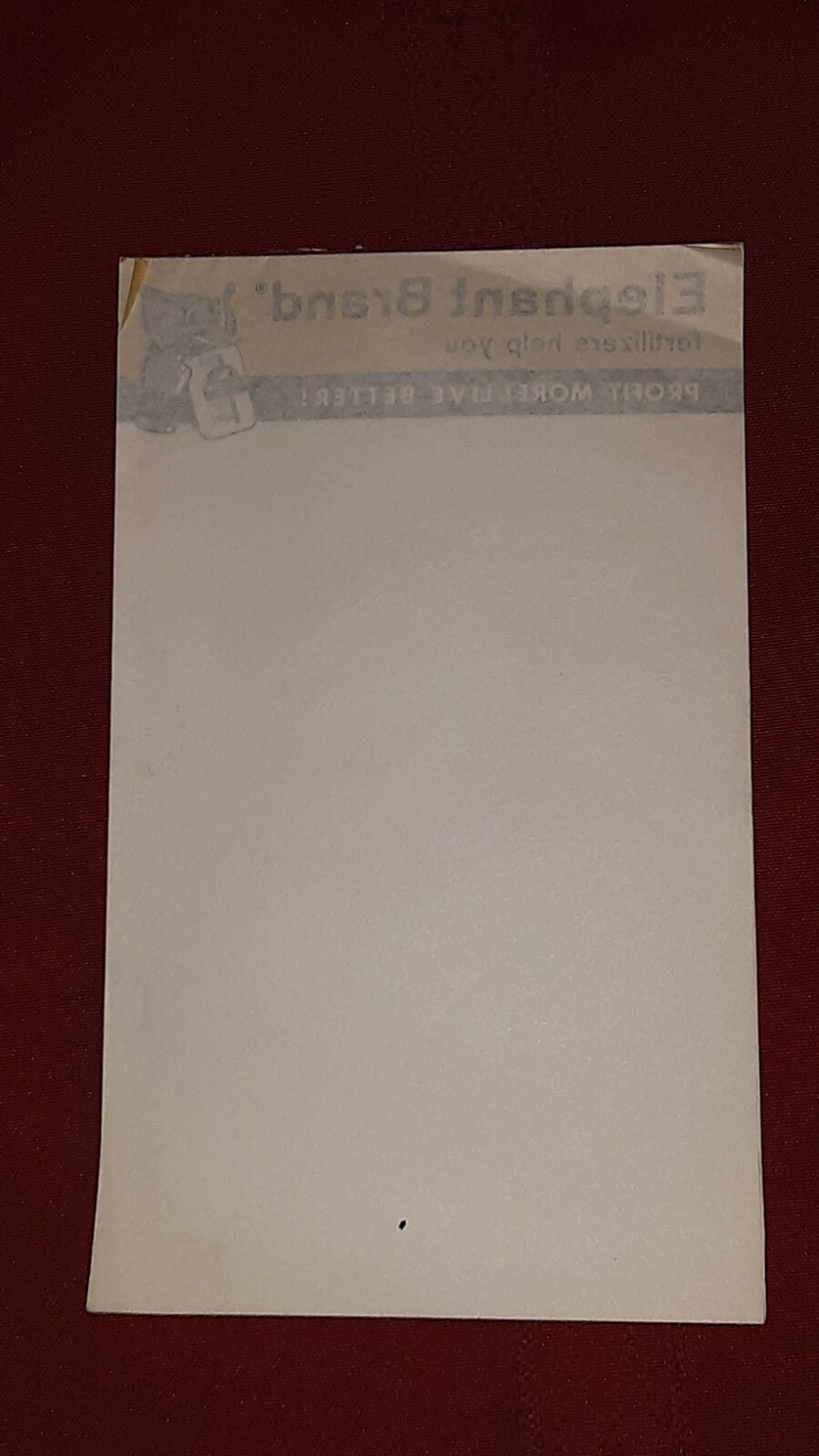 Vintage ELEPHANT BRAND FERTILIZER Notepad