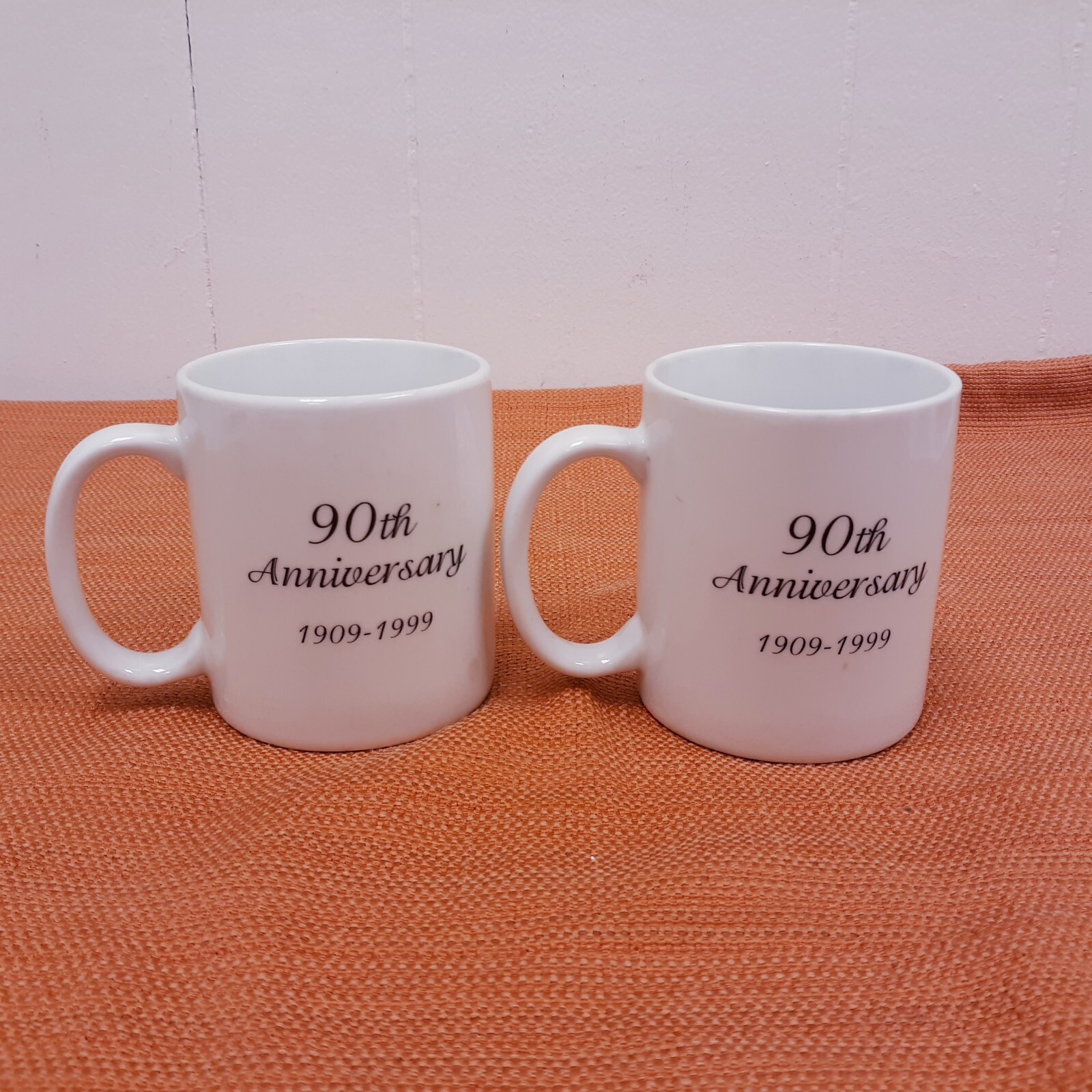 VTG Set of 2 Linyi 90th Anniversary 1909-1999 W.L. Zimmerman & Sons Cup Mugs