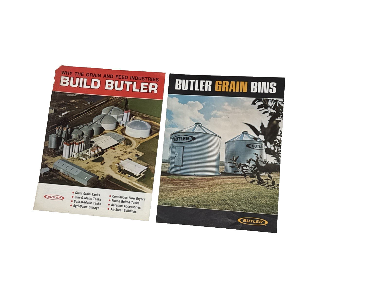 Butler Grain Bins Advertising Brochures Vintage color lot of 8