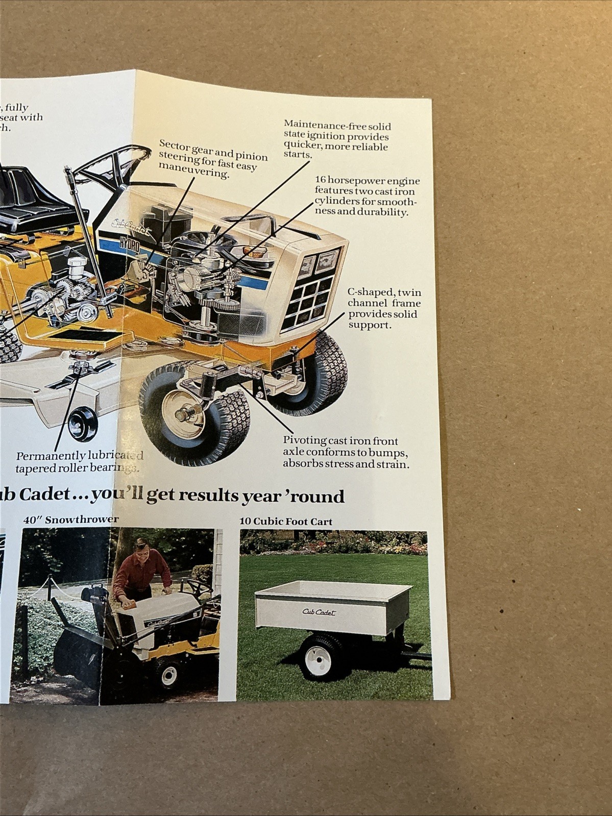 Vintage Original Cub Cadet Garden And Lawn Tractors Brochure As Is INV-P1138