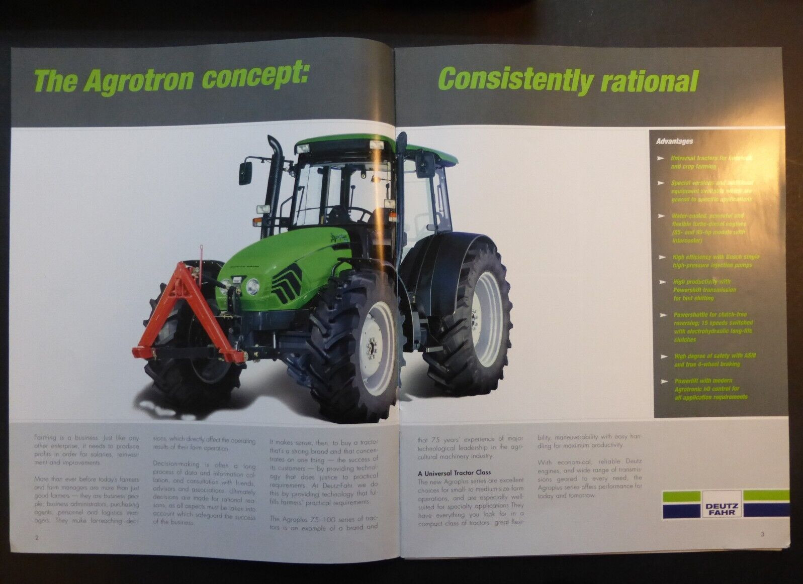 VTG Ad Sales Brochure Catalog Deutz-Fahr Agcoplus 15 85 95 100