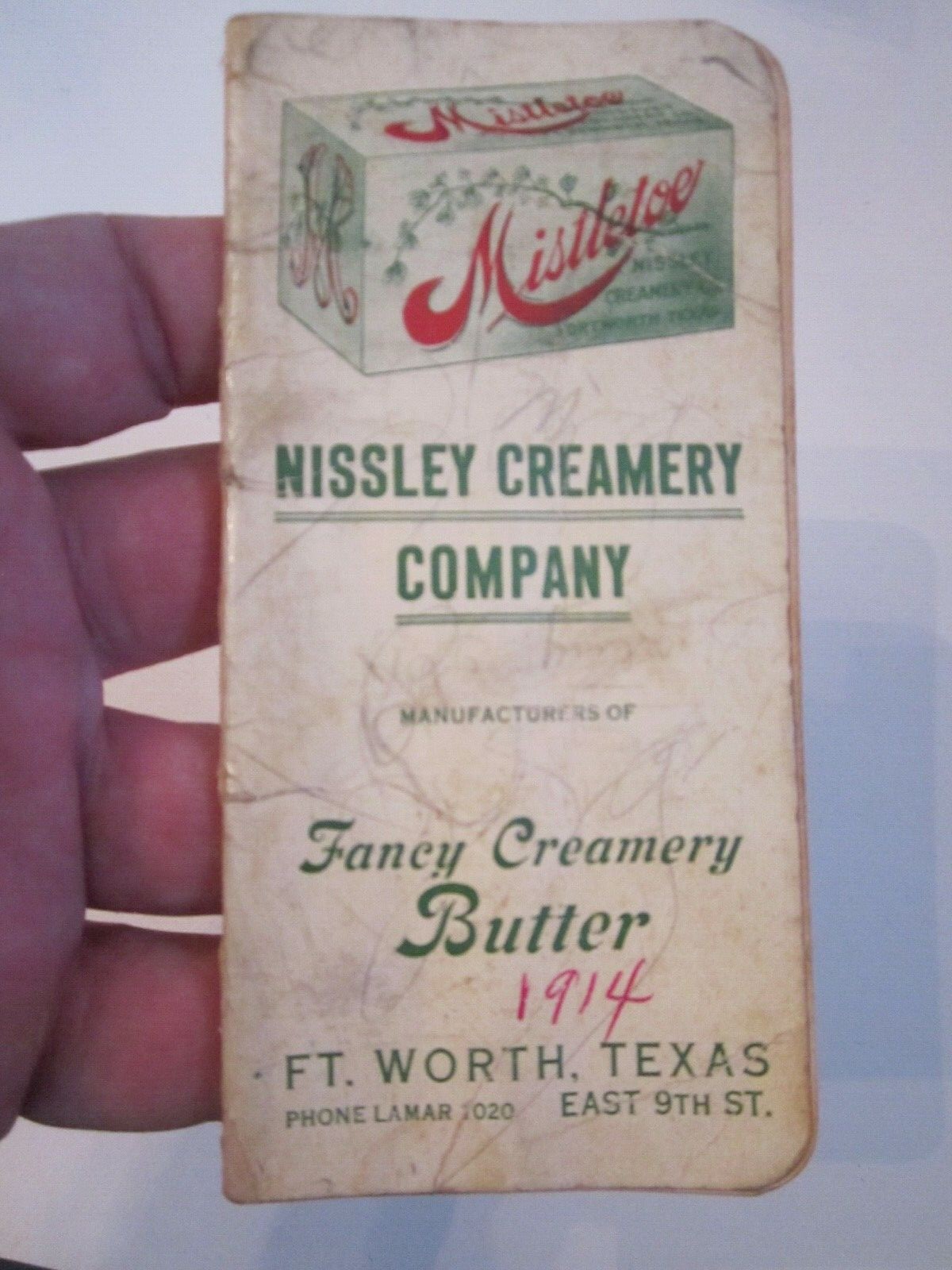 1914 NISSLEY CREAMERY COMPANY BOOKLET – NOTE PAD WITH CALENDARS – BBA-30