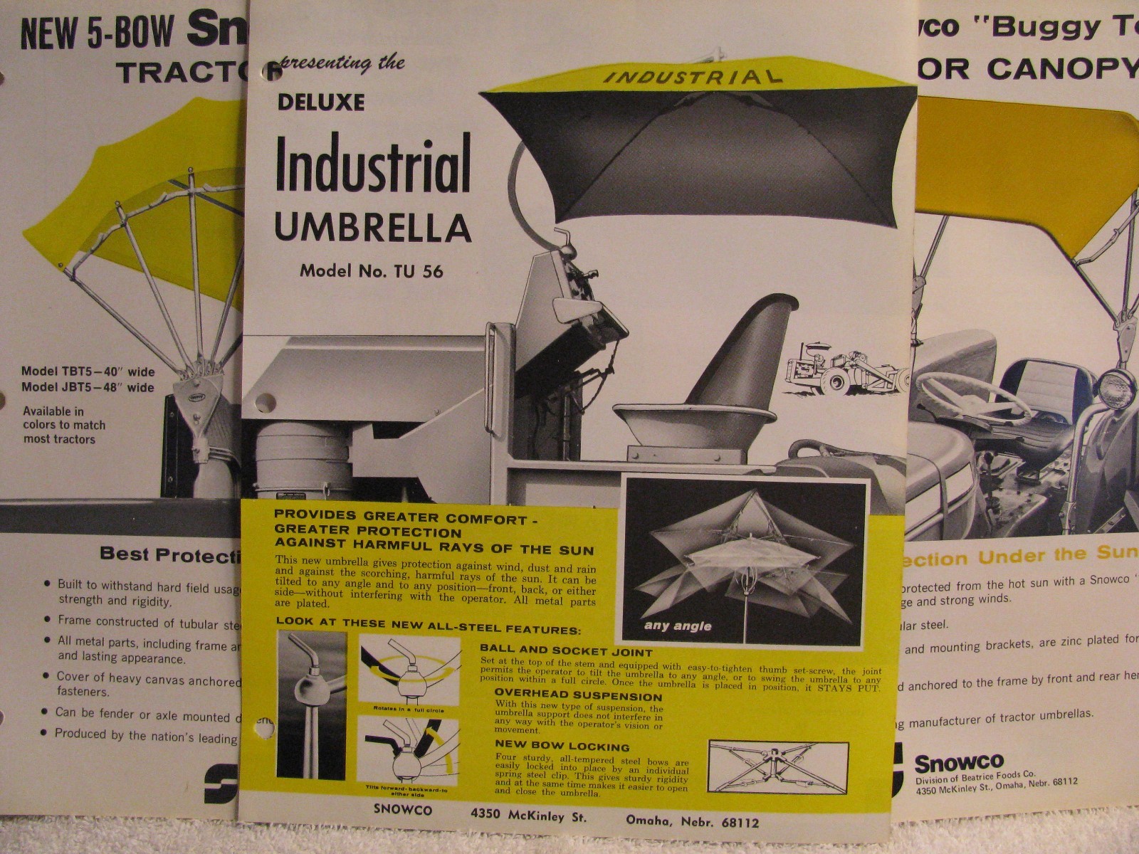 Three 1978-79 SnowCo BuggyTop/Umbrella/Canopy Brochures Deluxe Industrial