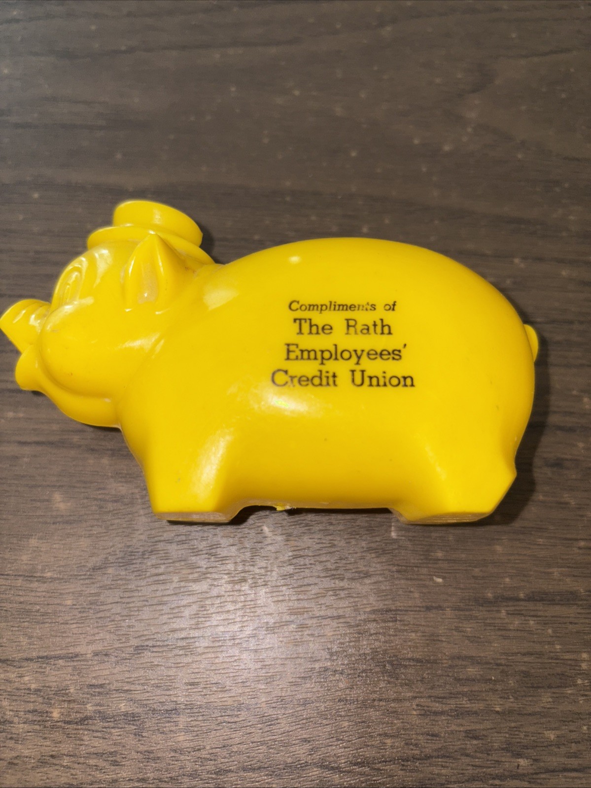Vtg Rath Packing Plant Employees Credit Union Ad Piggy Bank Iowa