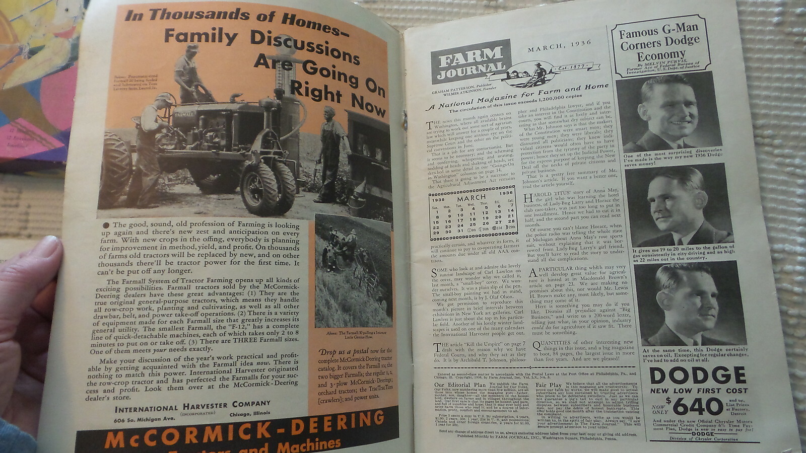March 1936 FARM JOURNAL MAGAZINE Farm & Home