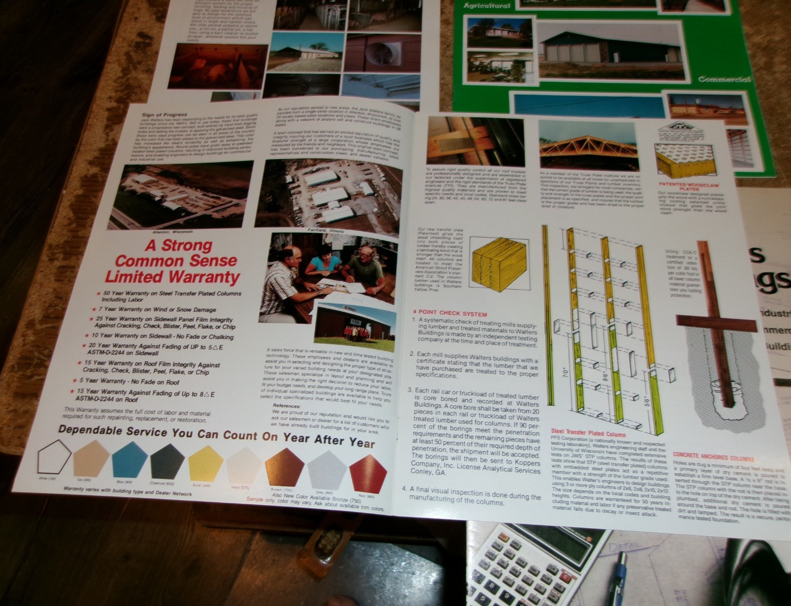 4-lot walters buildings assorted building brochures good used