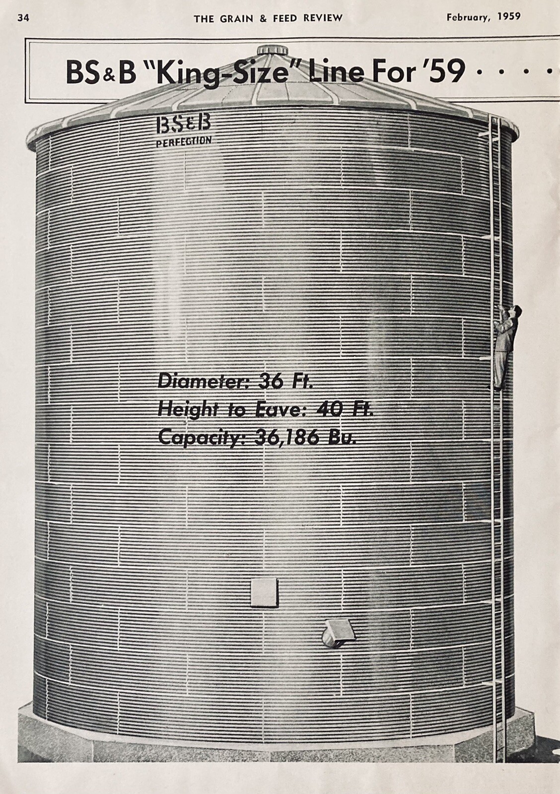 1959 AD.(XH50)~BLACK, SIVALLS & BRYSON, KANSAS CITY, MO. KING-SIZE GRAIN STORAGE