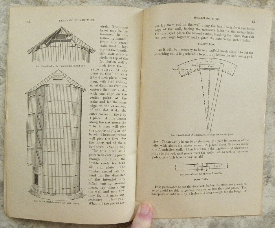 1922 Home Made Farm Silos, USDA Agriculture Farmers Bulletin Booklet