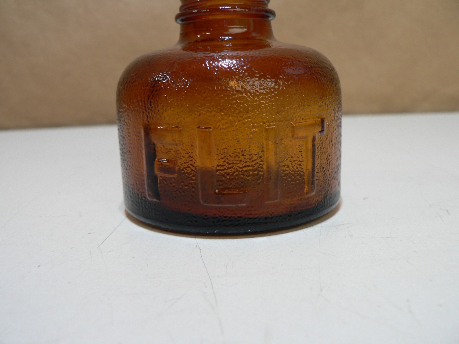 Vintage Flit Sprayer Brown Glass Container Only Awesome Condition