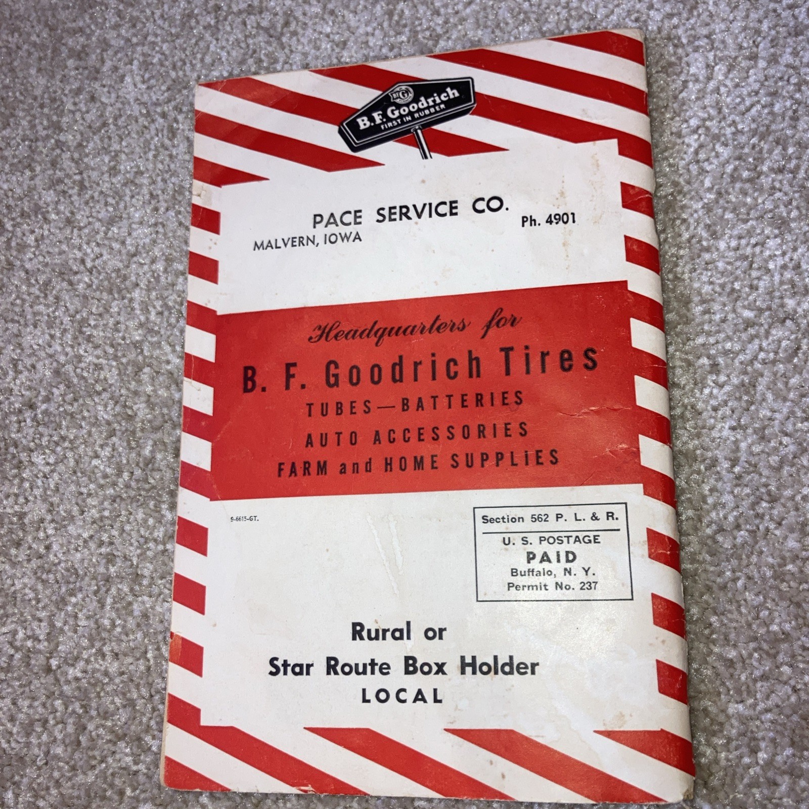 B F Goodrich 1950 Farmers Handbook Almanac BF Goodrich / Pace Serv Malvern Iowa