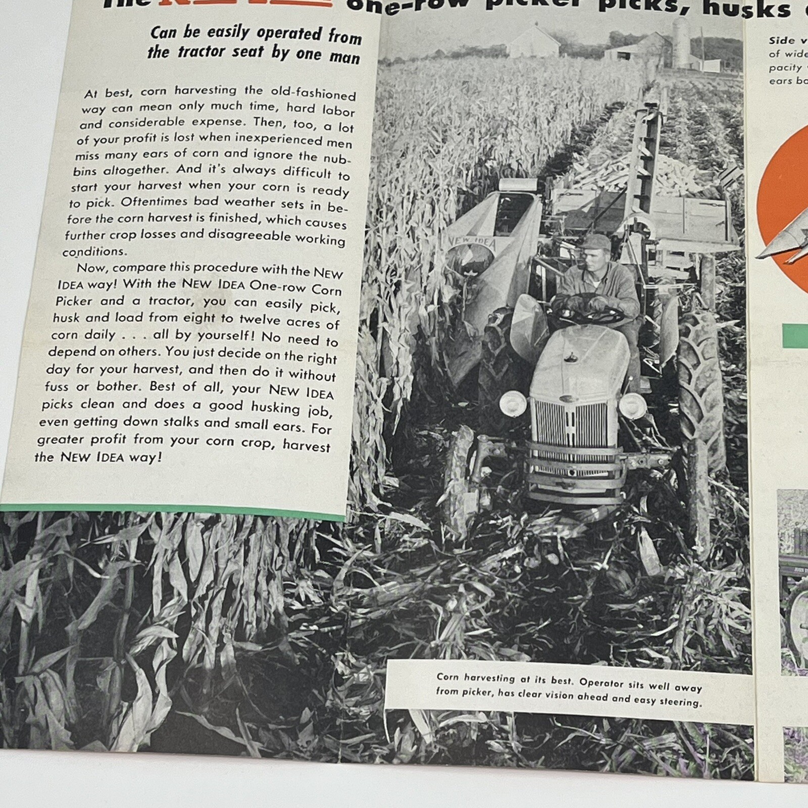1930&rsquo;s New Idea One Row Corn Picker Brochure Booklet Pamphlet