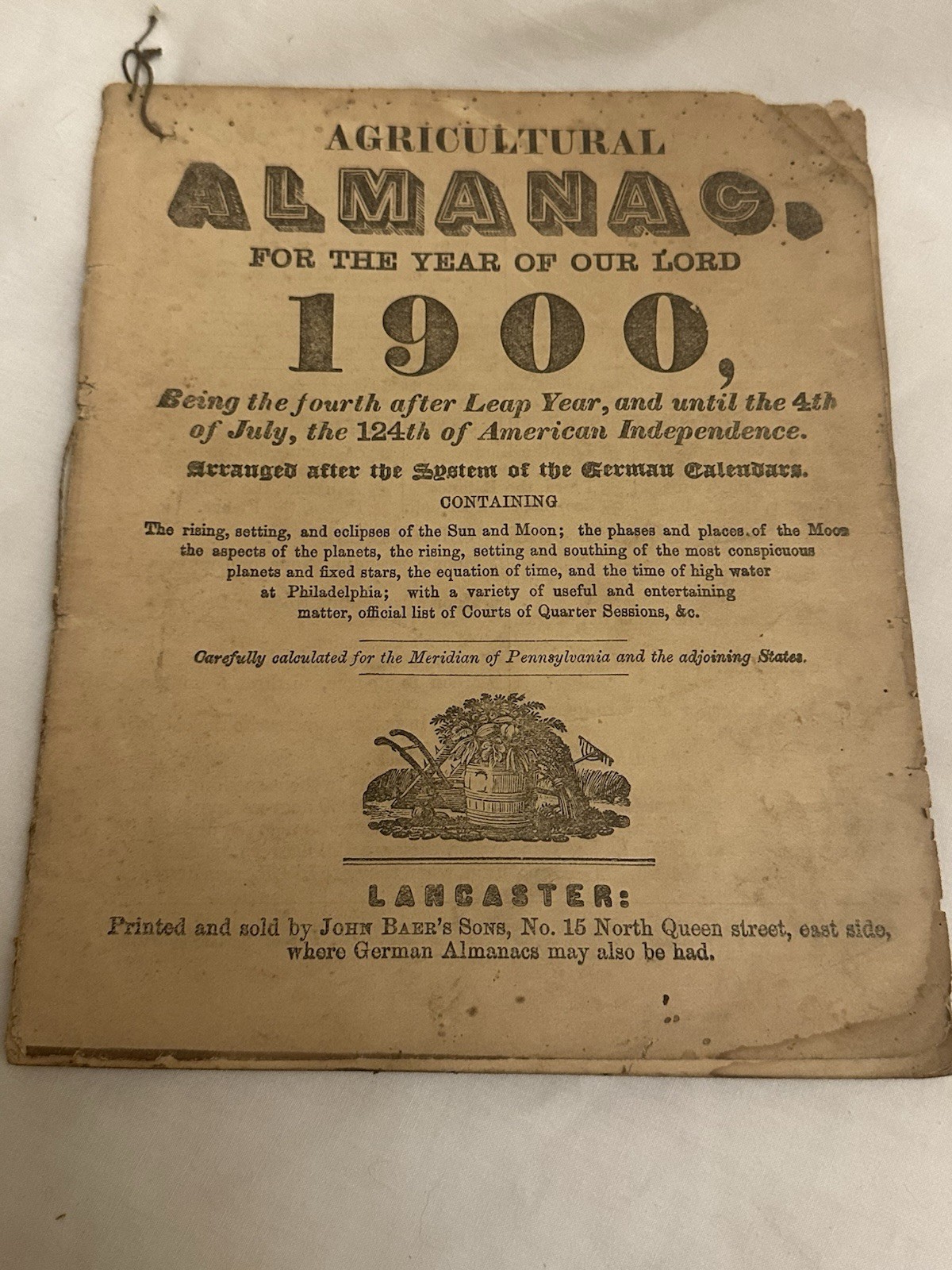 Lot 5 Antique Almanacs 1900-1907 Lancaster PA & Frederick MD + 1979 Newport PA