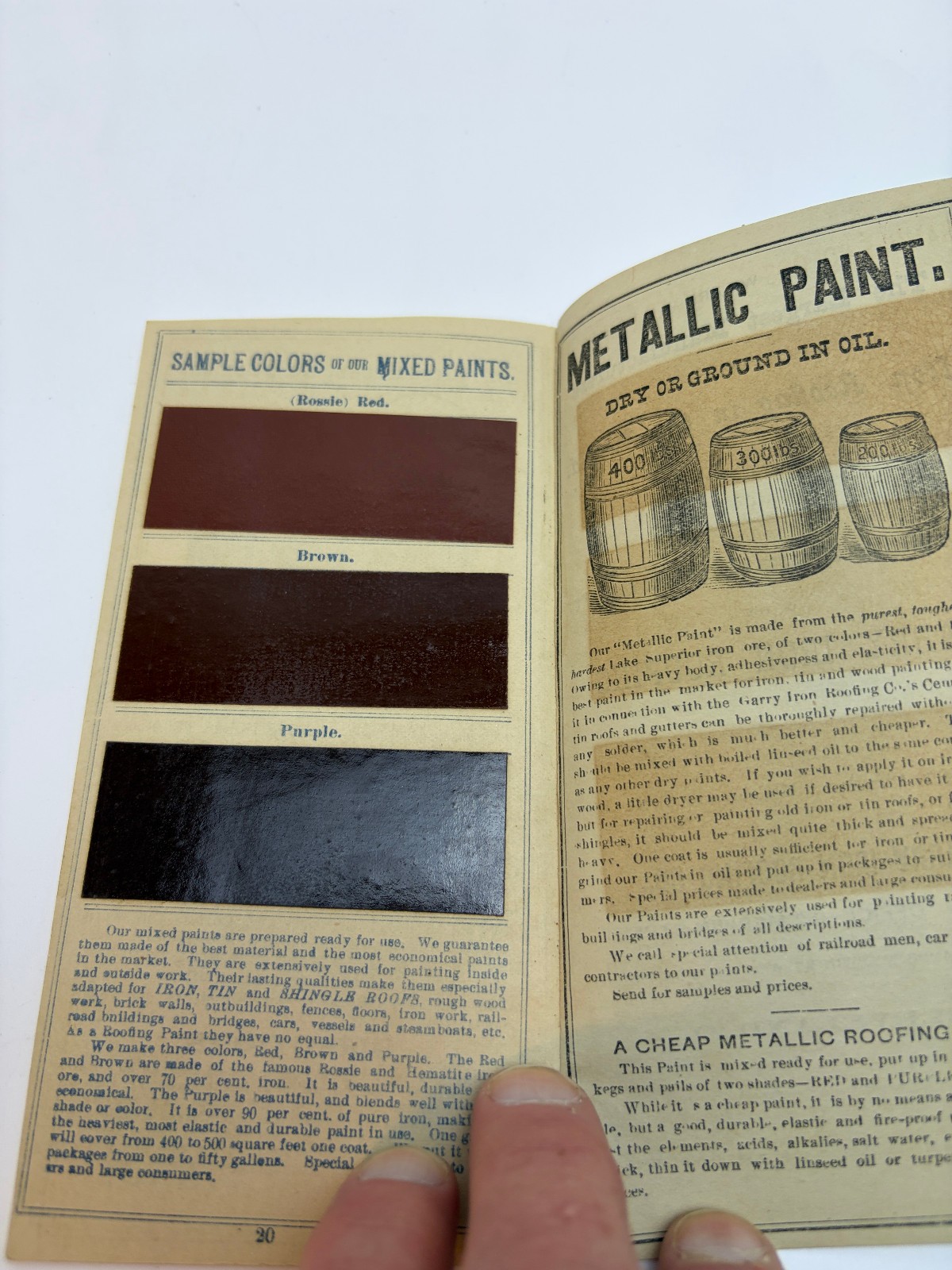 1872 Garry Iron Roofing Co Catalog Cleveland OH Patent Roofing Paint Samples 20p