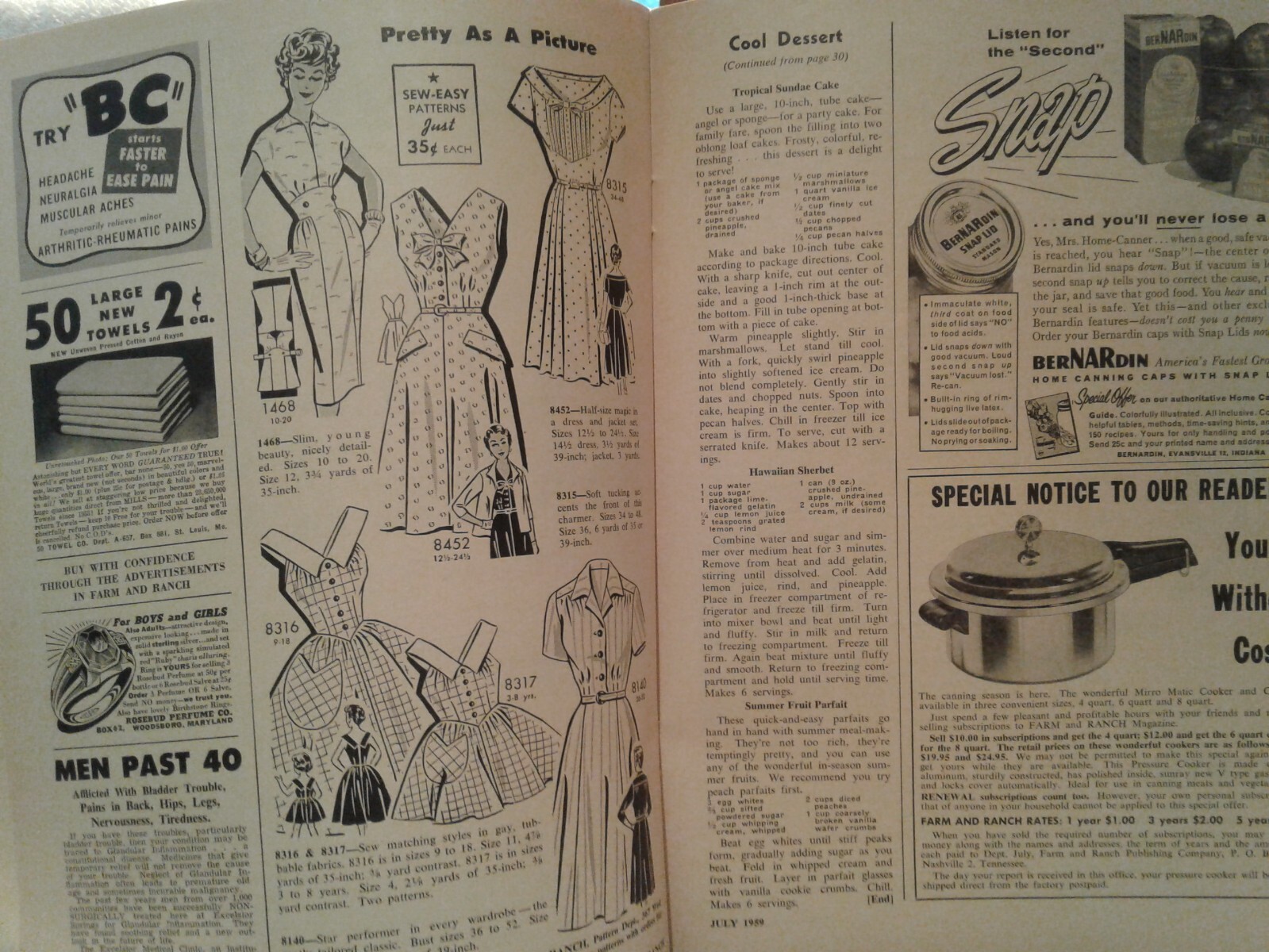 July 1959 FARM & RANCH mag SOUTHERN AGRICULTURIST adver Vol 89 No 7 cig ads Esso