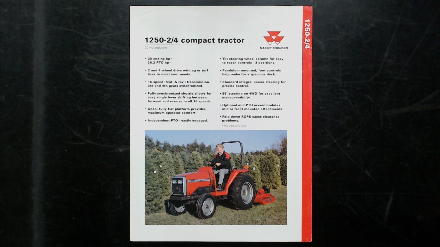 Massey Ferguson 1250-2/4 Compact Tractor Vintage Brochure Red White