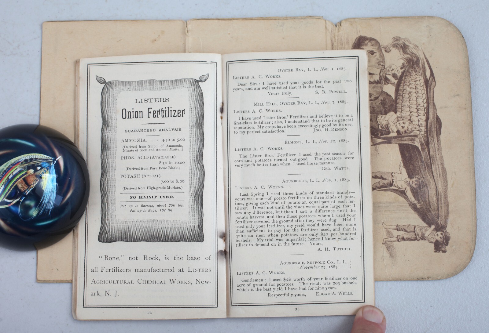 1888 Listers Agricultural Chemical Works Newark NJ Advertising Testimonials