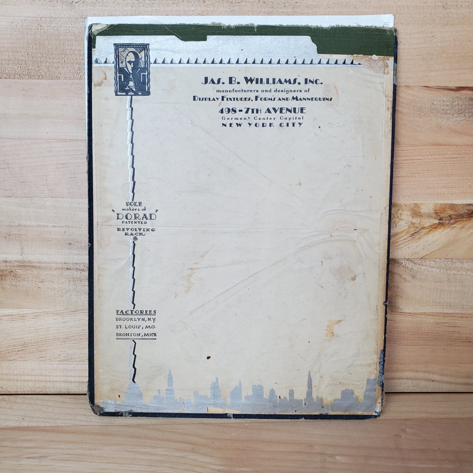 1950&rsquo;s Jas. B. Williams Inc. NYC Unused Letterhead Stationary work-up model