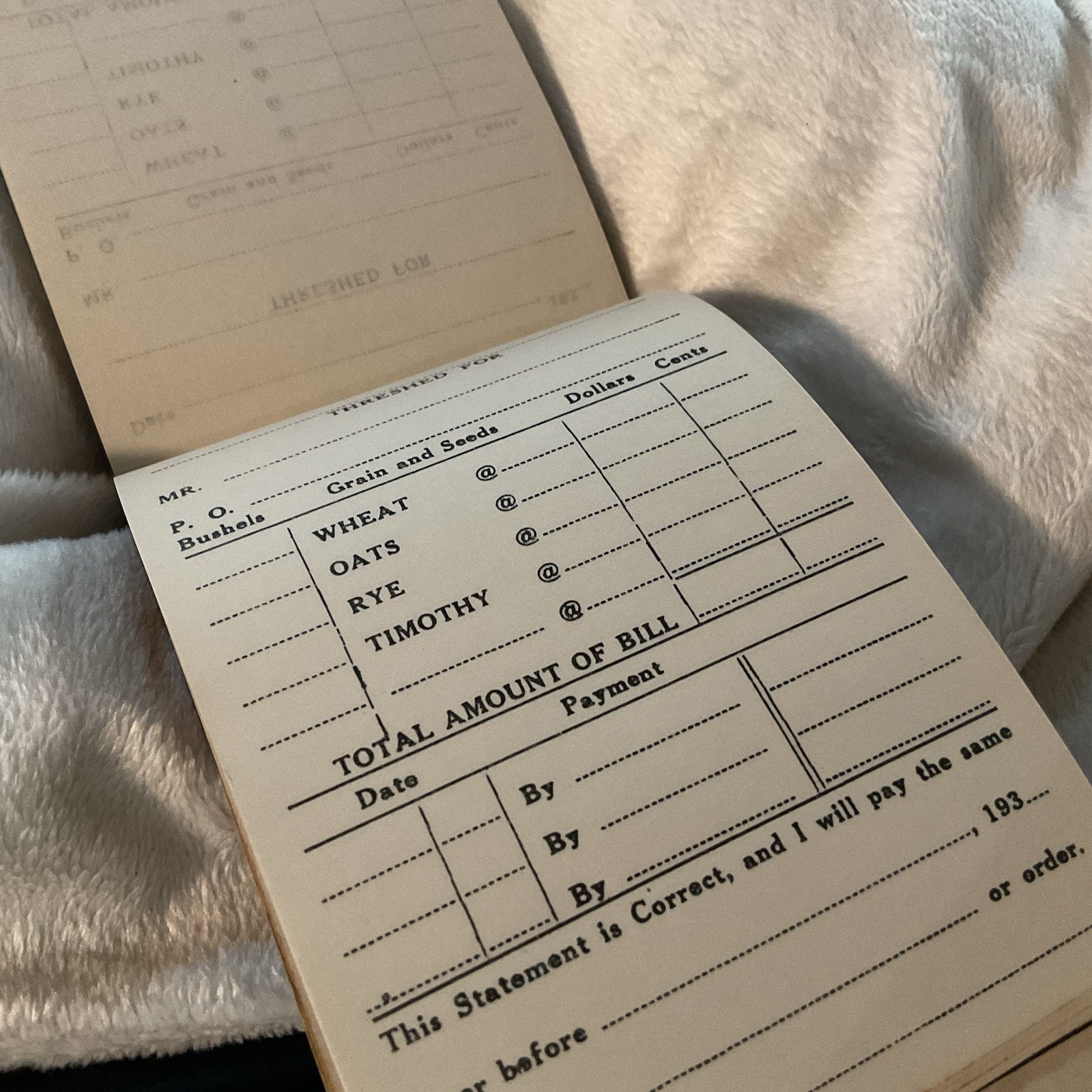Vintage Hudson Mchy & Supply Thresherman’s Account Book 1930’s