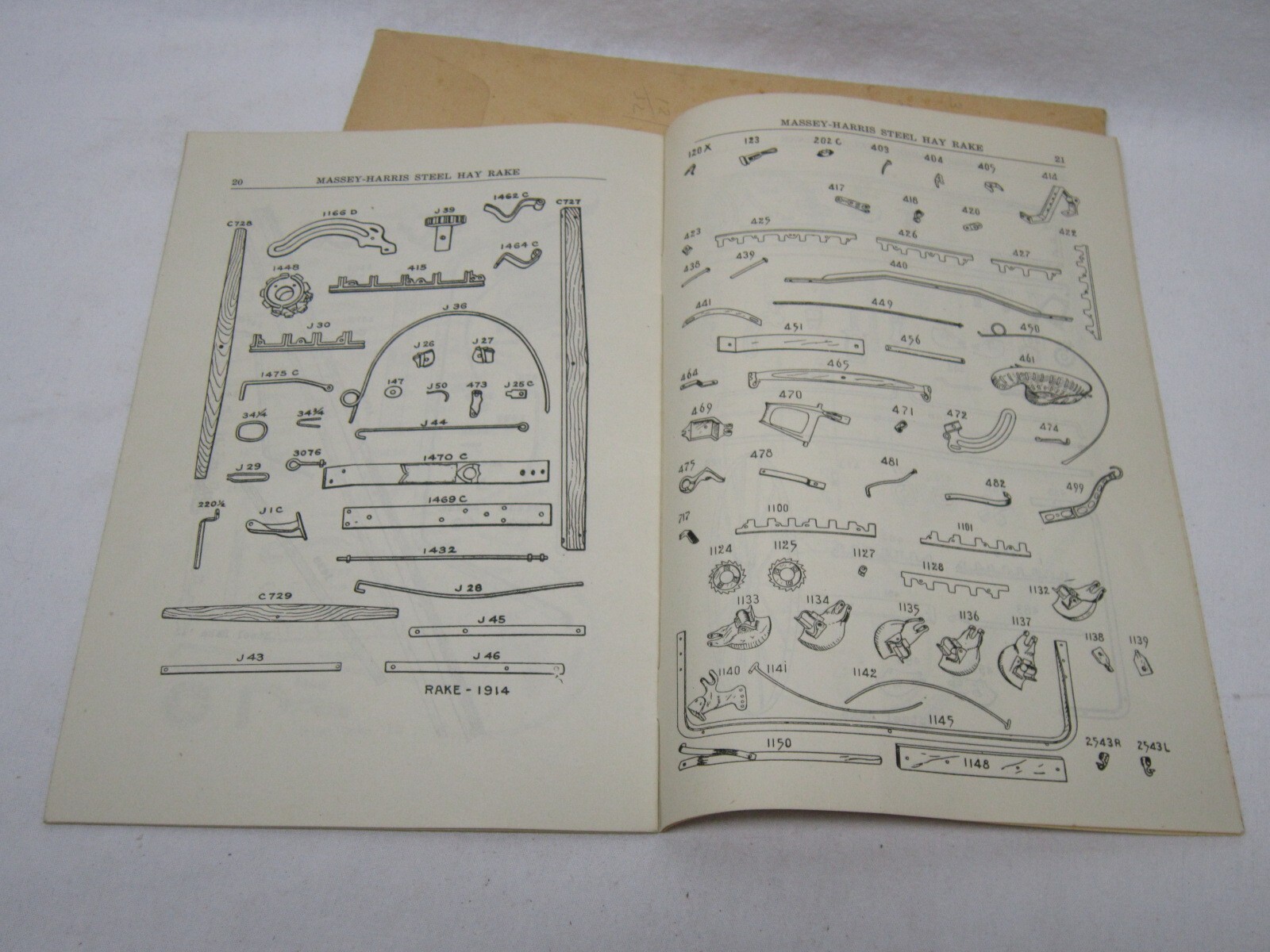 1925 Massey Harris Horse Drawn Implement Parts List Catalog Pre Tractor Vtg Farm