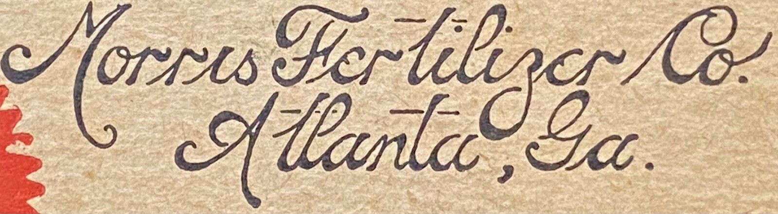 1910-20c *MORRIS FERTILIZER CO.* ATLANTA, GA. DENNISON&rsquo;S TAG+COW VIGNETTE! RARE!